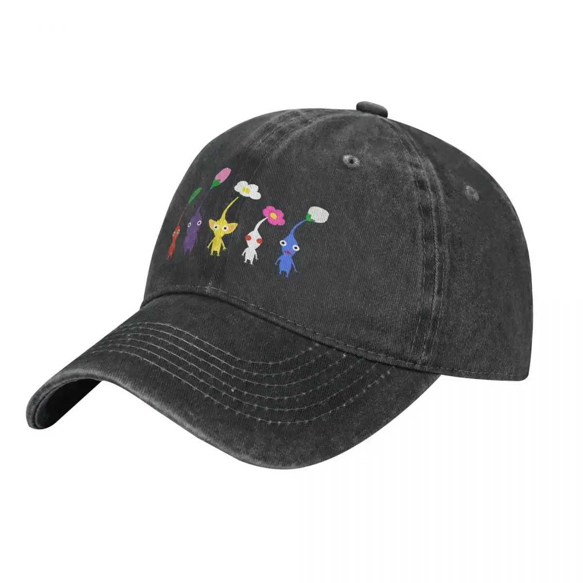 Cute pattern blue dad hat Pikmin game cowboy hat pea hat female sun hat family snapshot hat W241225