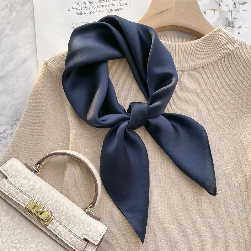 Fashion faux Real Silk Scarf Women Shawls Wraps for Ladies Neckerchief Foulard Scarves Pashmina Female Shawl Hijab Bandana 241225
