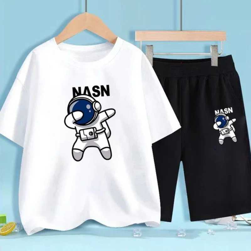 Clothing Sets Summer Baby Boy Clothes Set Childrens Girls Astronaut Printed T-shirts and Shorts 2pcs Suit Kid Casual Top Bottom Daily OutfitsY2412250Z