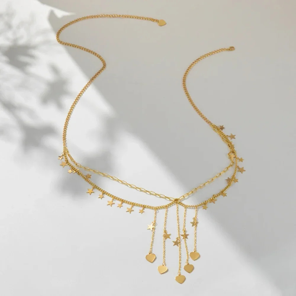 Fashion Creative Love Star Waist Chain For Women Fashion Trend Ladies Body Chain Jewelry Wholesale Direct Sales 241225