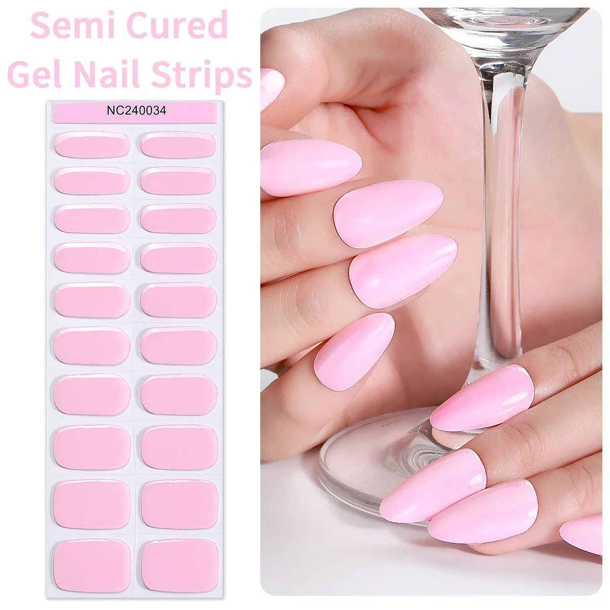 20Tips Red White Black Semi-Cured Gel Nail Wraps Adhesive Waterproof Long Lasting Full Cover Gel Nail Stcikers UV Lamp Need 241225