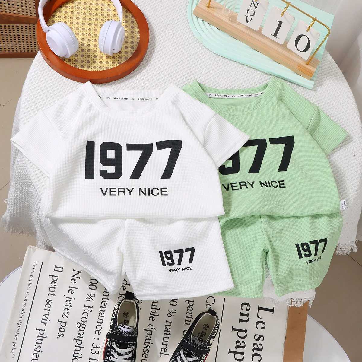 Clothing Sets Summer Baby Boy Clothes Set Children Girls Letter Tshirt and Shorts 2 Pieces Suit Kid Short Sleeve Top Bottom Outfits TracksuitsY241225D
