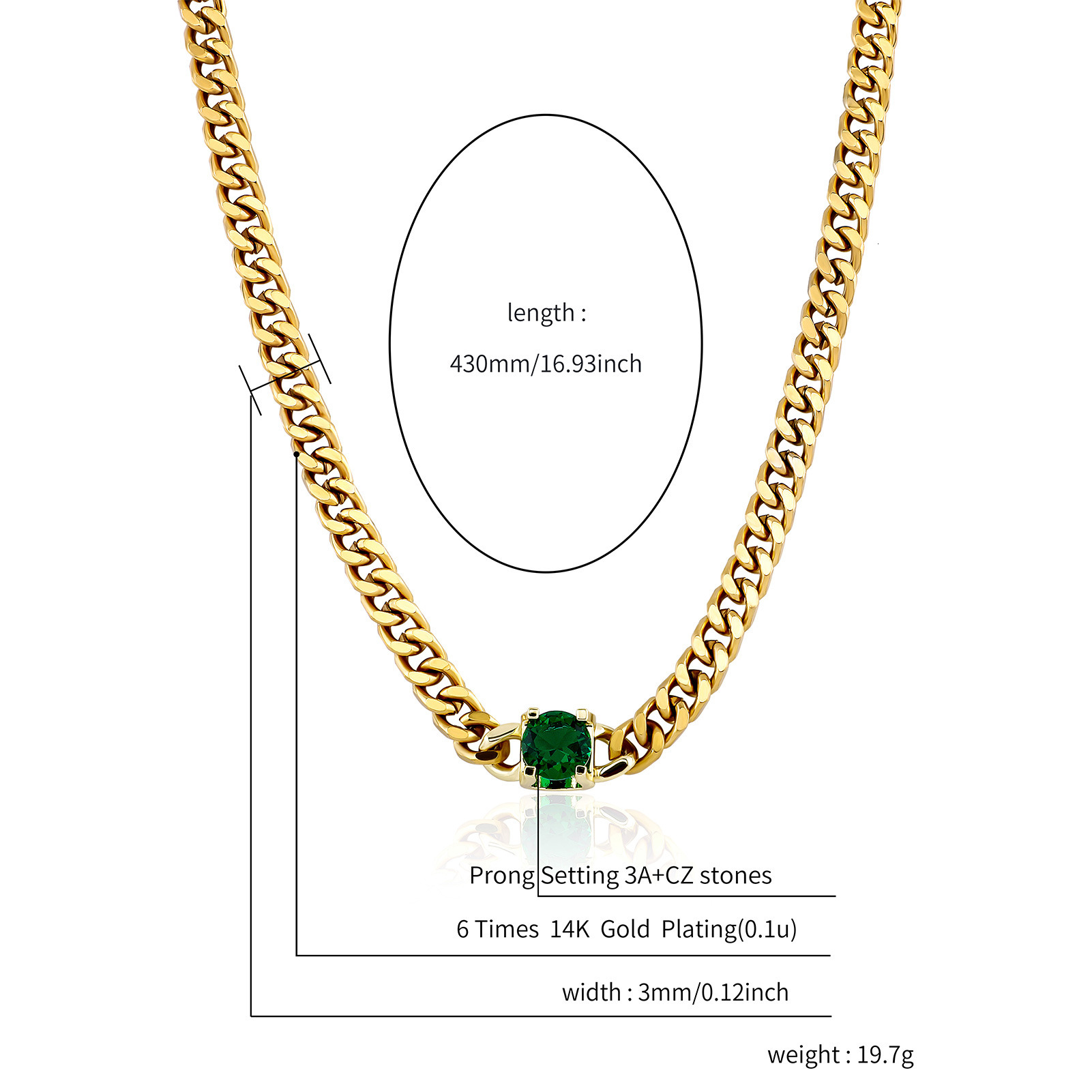 3mm-6mm Stainless Steel Hip-hop Bracelet Necklace Mens And Womens Color Preservation Red Green Cubic Zirconia Charms Chain Bijoux Pulsera Hombre Colla