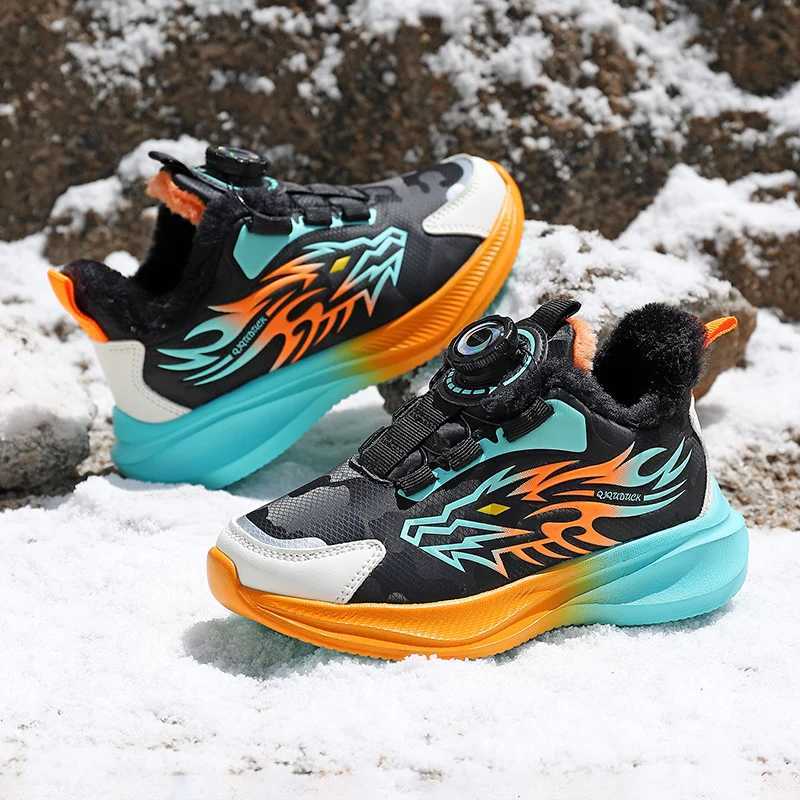 Athletic Outdoor Children Shoes Boy Sneaker Plush Winter Kids Casual Sneaker New Design Fur Warm Trainers Tennis Boy Sports Shoes H241223