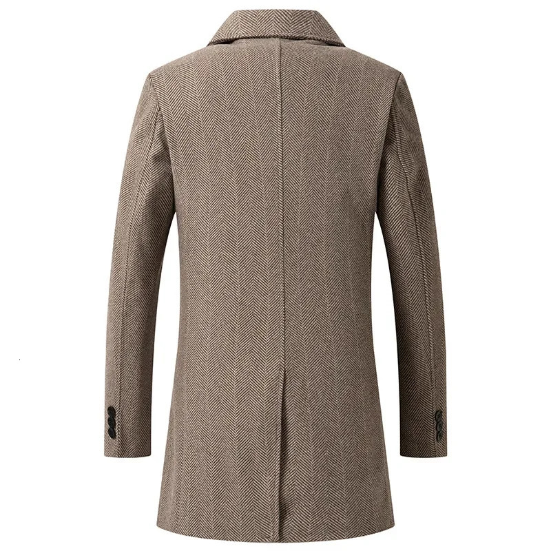 Winter Men Double Breasted Business Casual Woolen Coats Cashmere Warm Trench Long Jackets High Quality Male Overcoats 241225