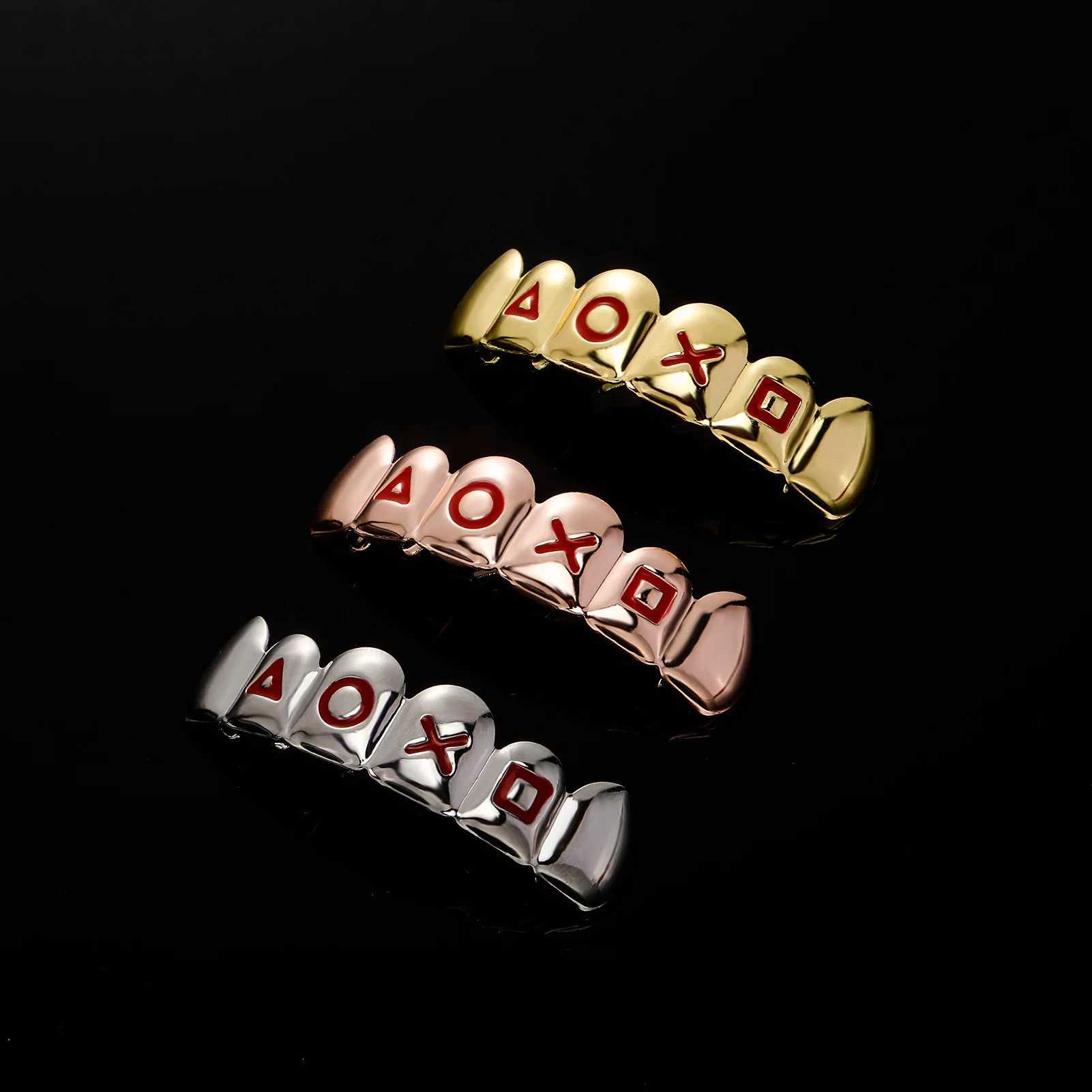 Simple 6/6 Letter Teeth Grillz Fangs Hip Hop 3 colors Tooth Cs For Women Men Jewelry Halloween GiftXJ241225