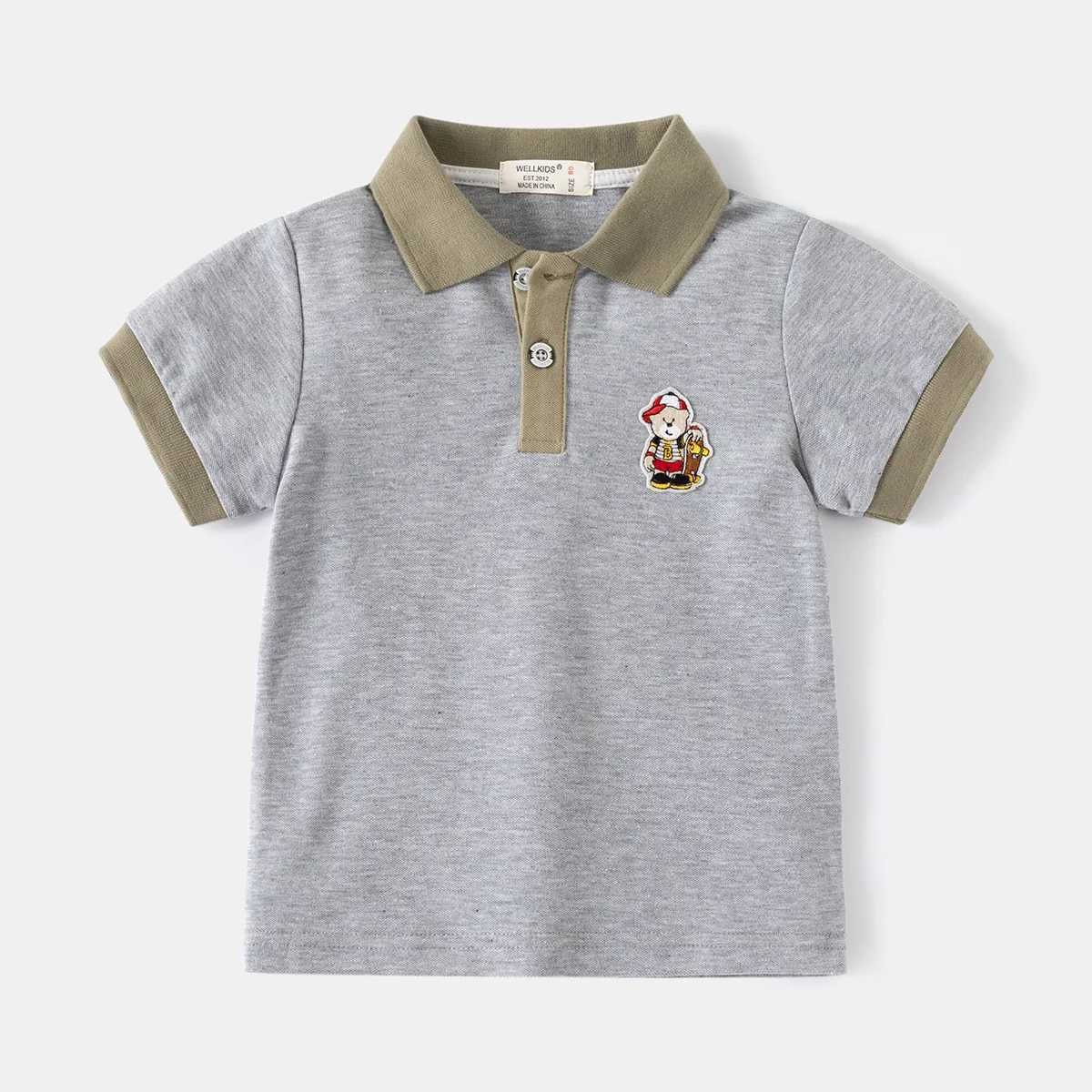 90-130 CM Boys Polo Shirt Short Sleeve Summer Cute Cotton Children Tops Wear Kids Tees Soft Boys CostumesXJ241225