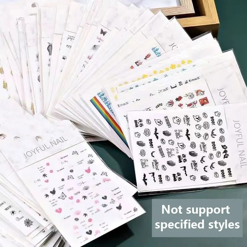 50 PCS Random Stickers for nails Press on nails nail art Decoration manicure supplies 241225