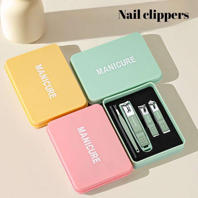 Pink Nail Clipper Set HighGrade Household 4/5/6 pcs Nail Clippers Men Women Universal Pedicure Tools Portable Nail Tools Gift 241225