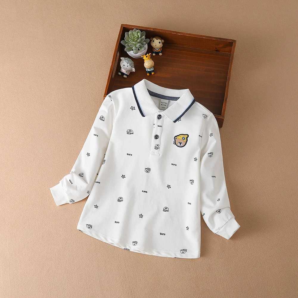 Boys Polo Shirt 2024 New High-quali Cotton Spring Autumn Long Sleeve Embroidered Top Kids Casual ClothingXJ241225