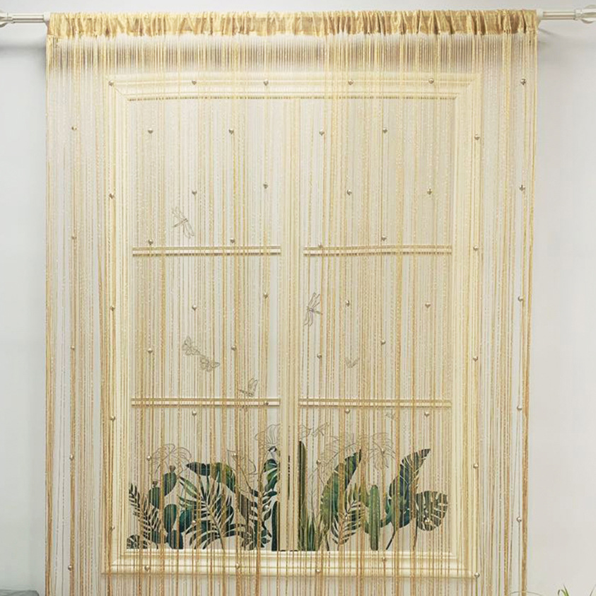 Wedding Decorations 2M*1M String Curtain Panels Door Fly Screen Hanging Beaded Curtains Room Divider Net