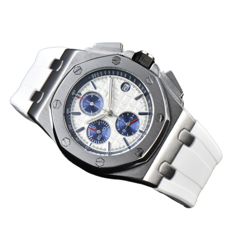 2024 New Mens High Quality Watch Quartz Movement Rubber Strap Men's Watch Six-pin Three-eye Fashion Sports Multifunction Watches