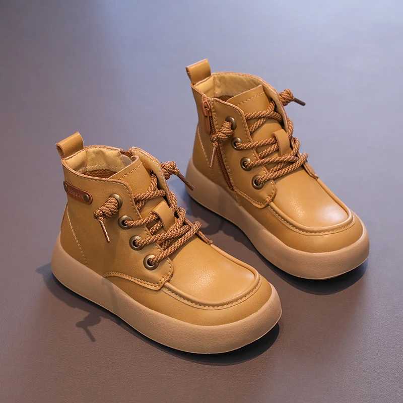 Athletic Outdoor New Children Boots Winter Boy Shoes Warm Cotton Sports Tennis Shoes Fashion Kids Waterproof Plush Snow Boots for Boy H241223