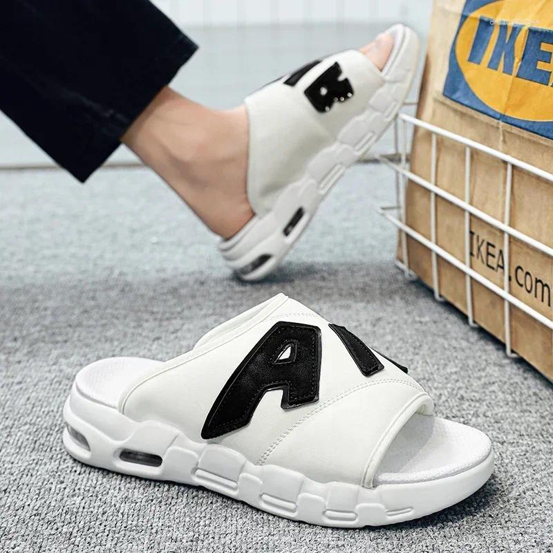 Slippers Slides Shoes For Men 2024 Original Brands Men's Comfortable Slipper Man Luxury Shiatsu Walk Around Home Male