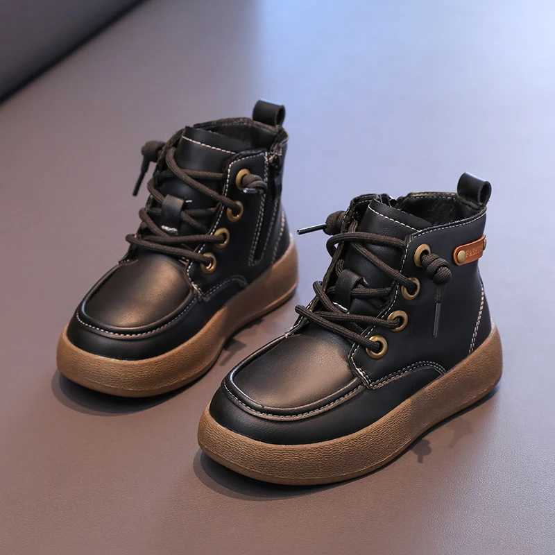 Athletic Outdoor New Children Boots Winter Boy Shoes Warm Cotton Sports Tennis Shoes Fashion Kids Waterproof Plush Snow Boots for Boy H241223
