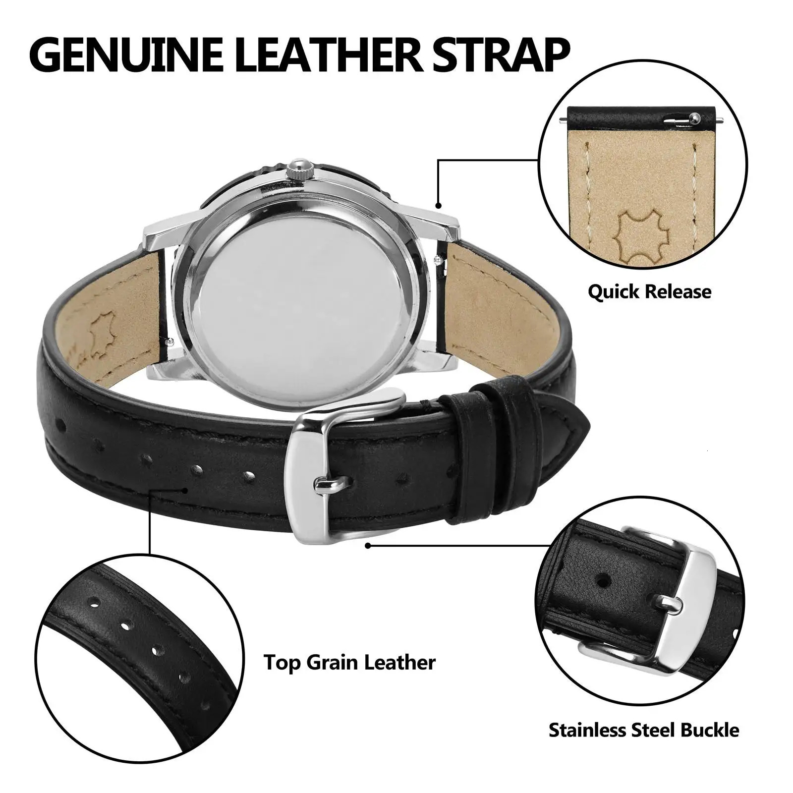 BISONSTRAP Women Watch Strap 12mm 14mm 15mm 16mm 18mm 20mm Leather Watch Band Quick ReleaseReplacement Brecelet 241225