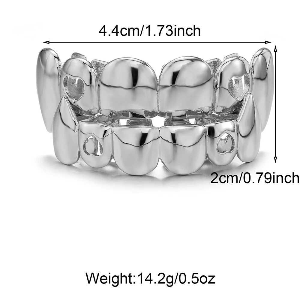 Hip Hop CZ Teeth Grillz Cs Gold Plated Top Bottom Charm Grills For Men Women Jewelry Cosplay Xmas GiftXJ241225