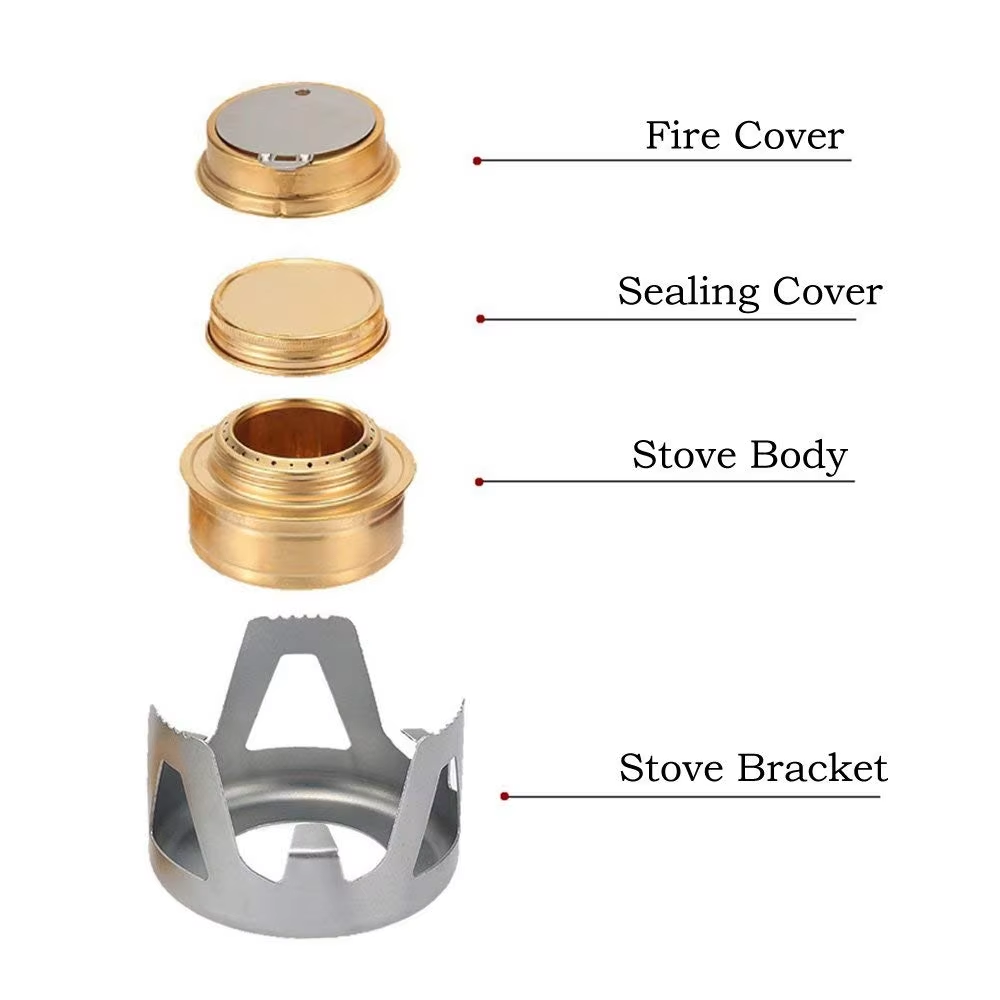 Outdoor Mini Portable Aluminum Alcohol Stove Backpacking Lightweight Stove Burner for Camping