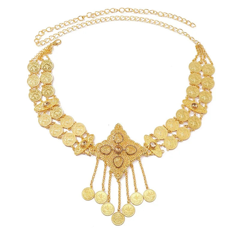 Ethnic Style Vintage Waist Chain For Women Bohemian Coin Tassels Belly Chain Waistband Dance Clothing Accessories Jewelry 241225