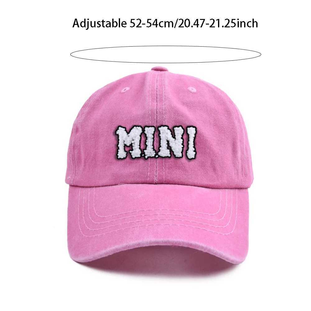 Parents Children Baseball Hats Mom Mini Letter Embroidered Baseball Hats Mom Children Outdoor Sports Leather Hats Holiday Gifts W241225