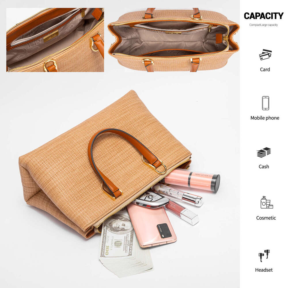 Women's Bags Handbag Classic Retro New Single Solid Color Large Capacity Commuter And Office Women's Handheld Shoulder Bag