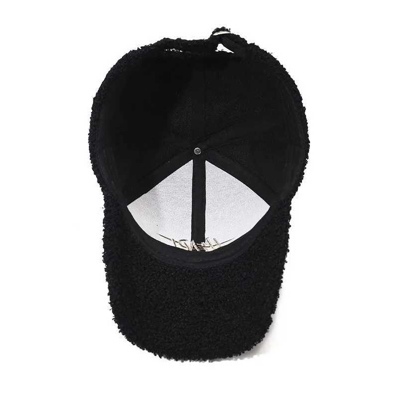 Autumn and Winter Hats Womens Casual Warm Baseball Hats Street Plush Solid Color Versatile Peaked Hats W241225