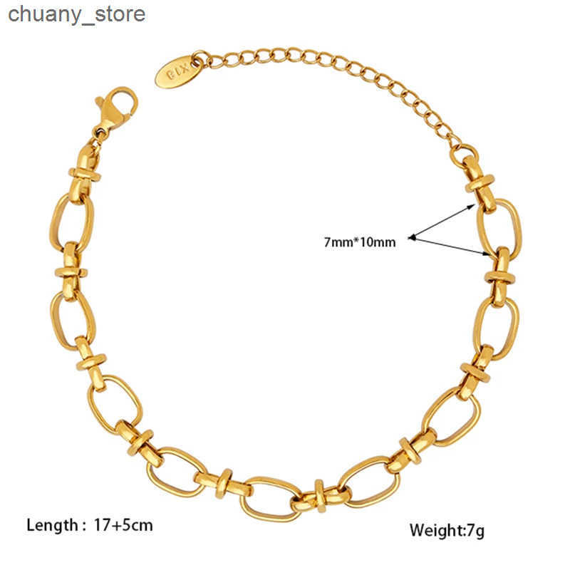 Chain Ins Style Stainless Steel Jewelry Inlaid Cubic Zircon Bangles for Women Waterproof Trendy Christmas Gift L240910