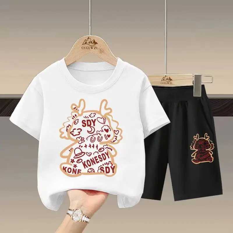 Clothing Sets Summer Baby Girls Clothes Set Kid Boy Train Printed T-Shirts And Shorts 2 Piece Suit Children Short Sleev Top Bottom TracksuitsY241225ZW