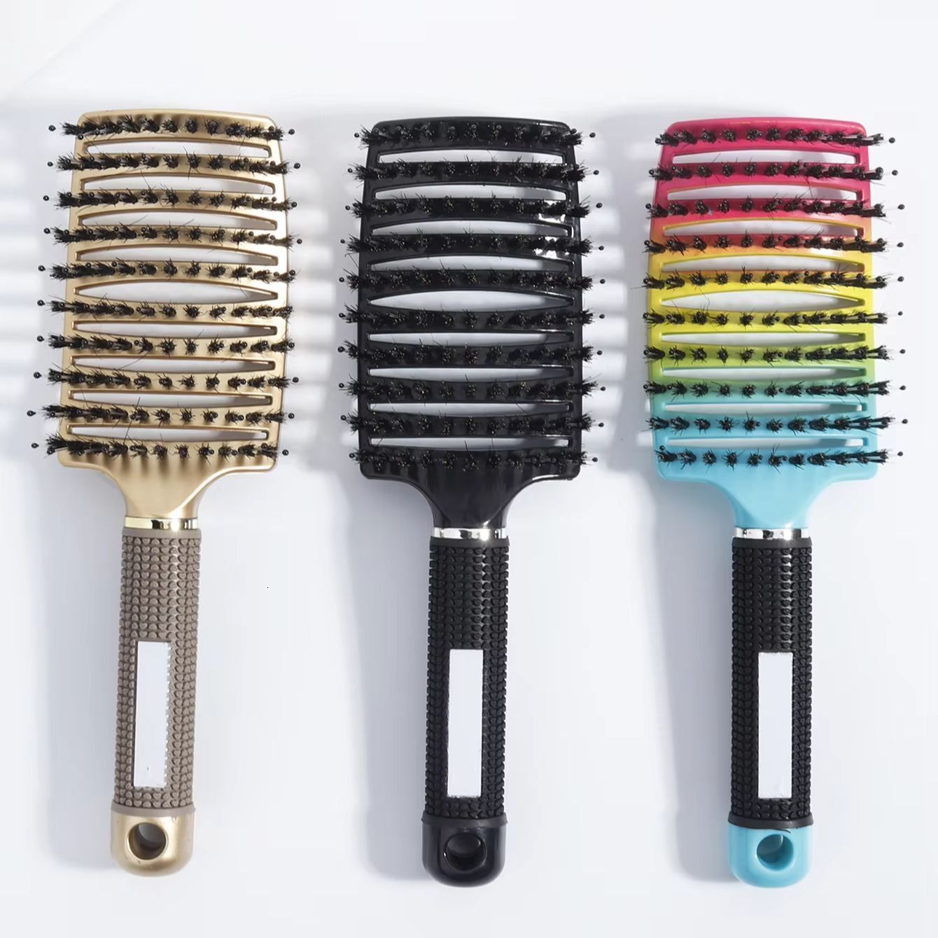 Detangg Hair Brush Bristle&Nylon Women Wet Massage Comb Curly Hairdressing Salon Styg Tools Special For Real Hair Wigs