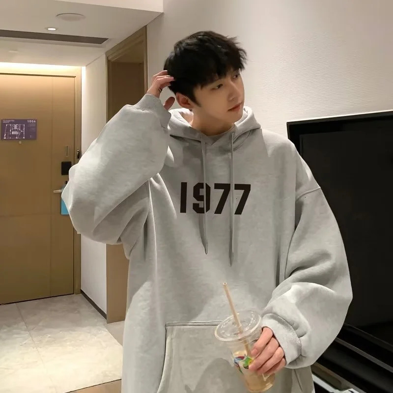 M-8XL Hoodie Mens Plus Size Hoodie Pullover US Retro Number 1977 Double Printed Long Sleeve 241220
