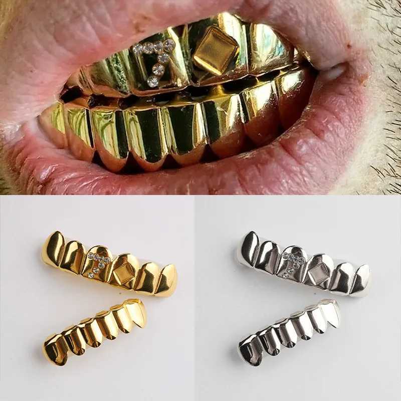 HIPHOP Smooth 6 Tooth Hip-Hop Semi Precious Gemstone Teeth set Teeth Grillz a gift from player number 7XJ241225