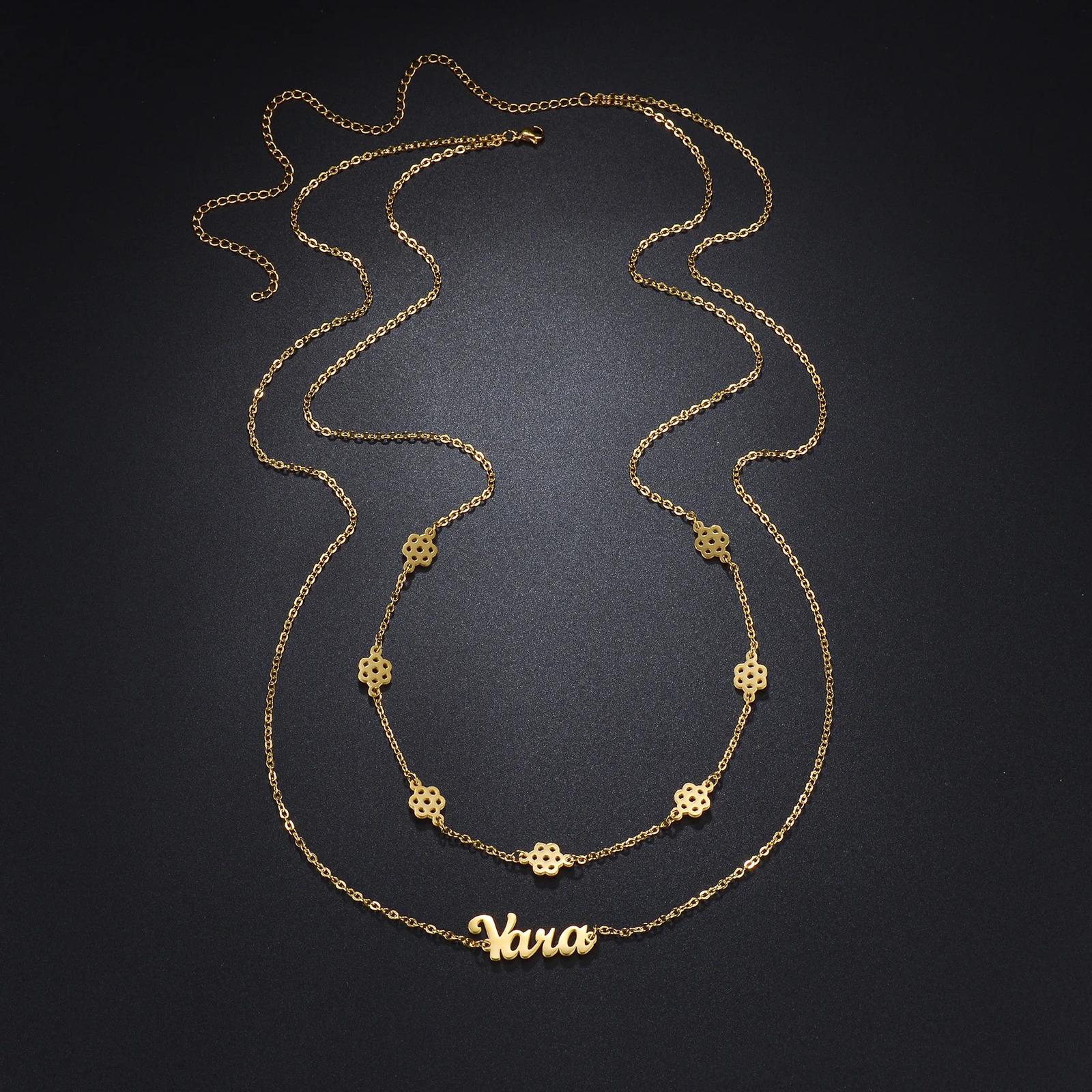 Atoz Personalized Custom Names Zircon 2 Layer Waist Chain for Women Stainless Steel Sexy Body Chain Birthday Jewerly Gift 241225
