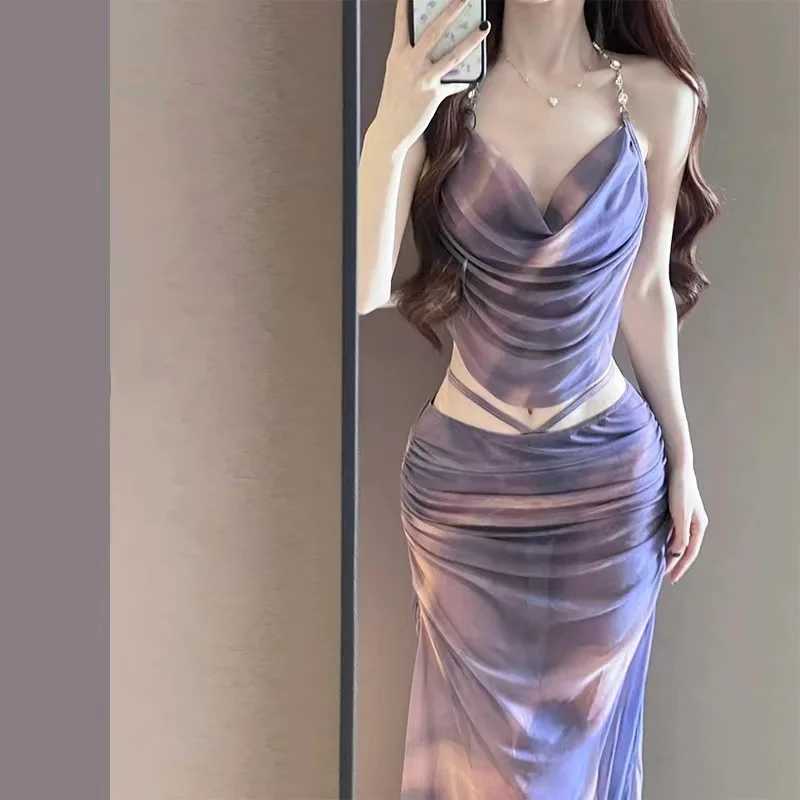 2024 New Split style Long sleeved Luxury Feeling Bikini Covered Meat Tight Spa Resort SwimsuitW241225