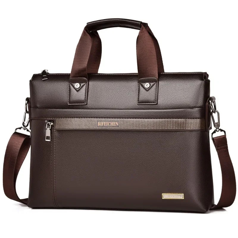 High Quality Business Men Briefcase Bag PU Leather Shoulder Messenger Bags Office Handbag A4 Document Laptop Bag 241225