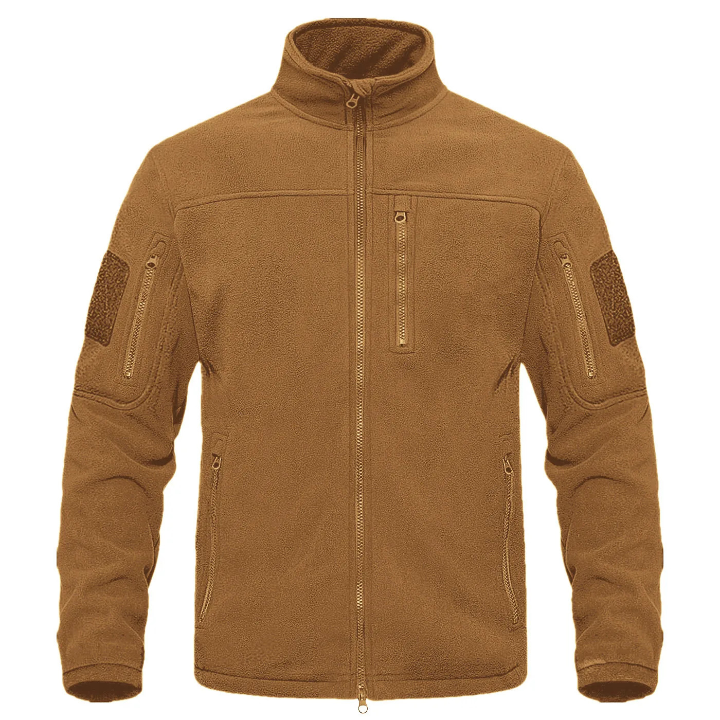 Autumn Winter Mens Fleece Jacket Outdoor Sports Tactical Coat Stand Collar Full Zip Warm Hiking Work Travel Jackets 241225