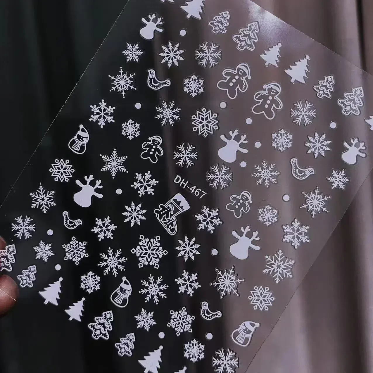 15pcs 3D Snowflake Nail Art Decals White Christmas ns Self Adhesive Stickers Year Winter Gel Foils Sliders Decorations 241225