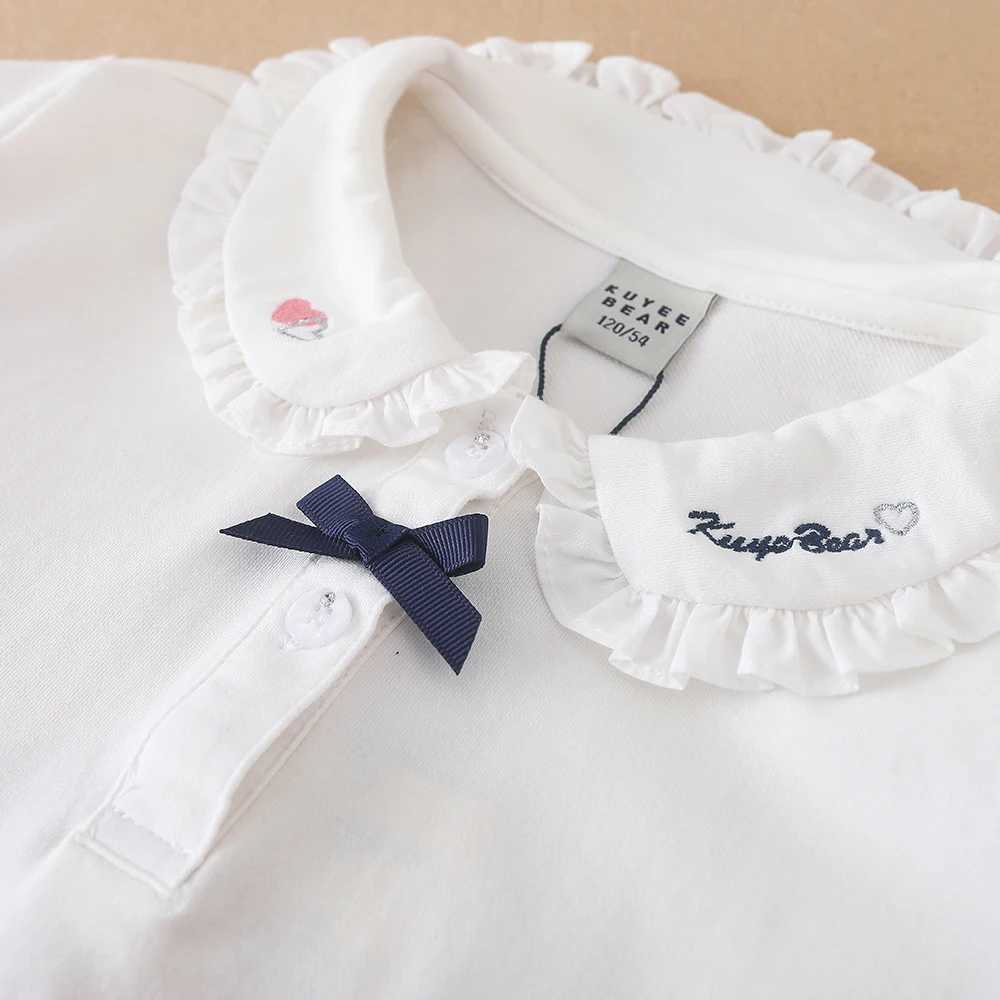 Girls Shirt School Uniform for Kids Spring Autumn Long Sleeves Polo Shirt Children Turn Down Colloar TopXJ241225