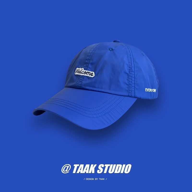 Outdoor lightweight quick drying hat red baseball cap summer Korean hippie sun protection foot cap W241225