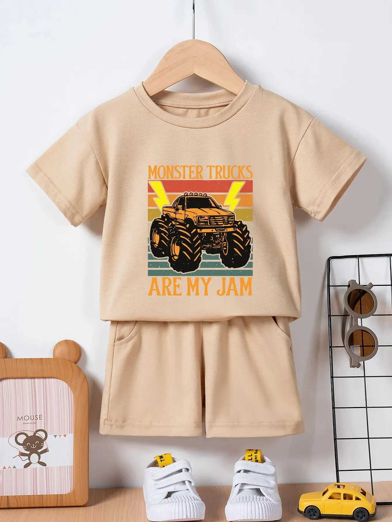 Clothing Sets 2PCS Summer Kids Clothes Sets 0-6Y Casual Short Sleeve Embroidery Tees+Shorts Suits Toddler Boys Girls Outfits SuitY241225ND1R