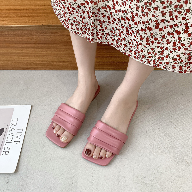 Ddmywed Women's Summer Outwear 2021 New Korean Edition Internet Red Beach Slippers, One Piece Flipper, Pair With Fashion Slippers Chinese Brand S