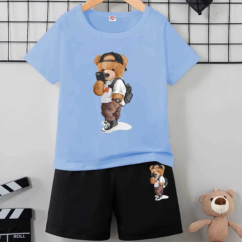 Clothing Sets Summer Baby Girls Clothes Set Children Boy Casual Short Sleeve T-shirts and Shorts 2pcs Suit Kid Top Botton Outfits TracksuitsY241225KQ6