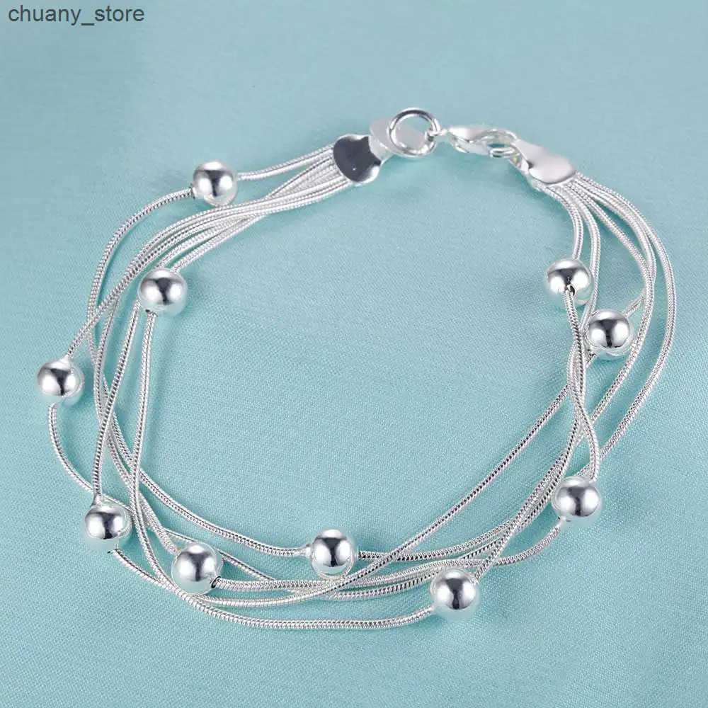 Chain 925 Sterling Silver Rose Flowe Nice Snake Chain High Quality For Women Men Fashion Jewelry Wedding Engagement Party L240910