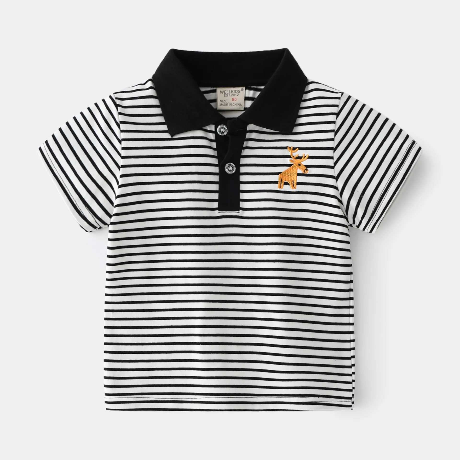 Boys Polo Shirt Short Sleeve Summer Animal Children Tops Wear Kids Tees Soft Boys Shirts CostumesXJ241225