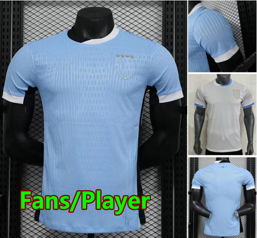 2024 Uruguay Soccer Jersey L.SUAREZ E.CAVANI N.DE LA CRUZ 100th anniversary jerseys G.DE ARRASCAETA F.VALVERDE R.ARAUJO BENTANCUR Football shirt men kids Uniforms
