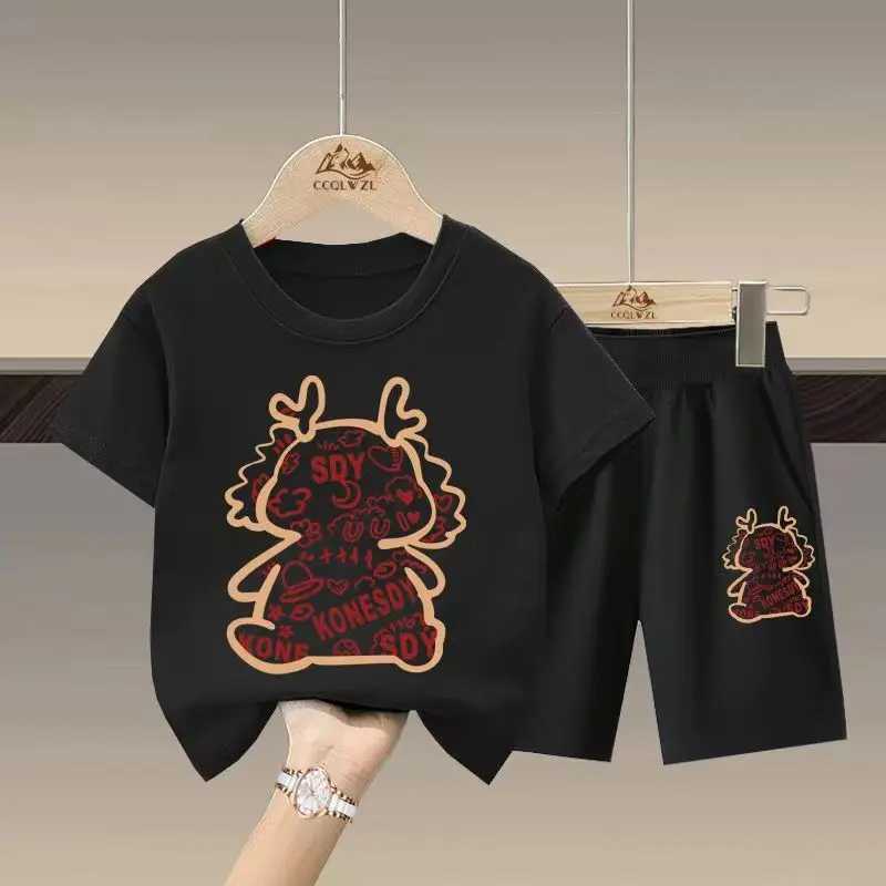 Clothing Sets Summer Baby Girls Clothes Set Kid Boy Train Printed T-Shirts And Shorts 2 Piece Suit Children Short Sleev Top Bottom TracksuitsY241225ZW