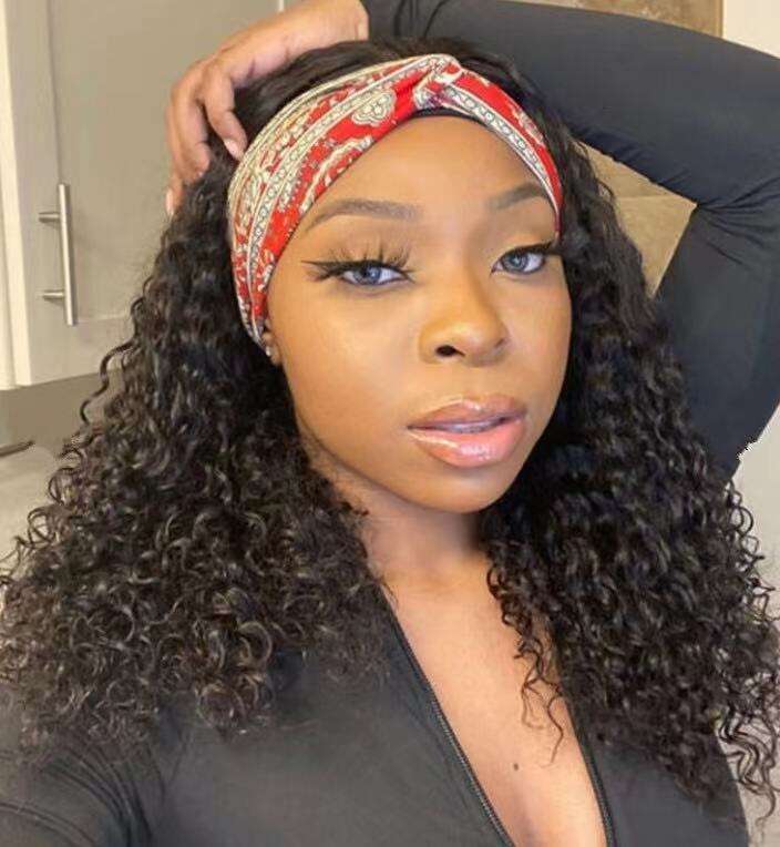 New Set For Women, Headscarf Wig, Ice Silk Curly Hair Headband, Wig Kq1 Kq1