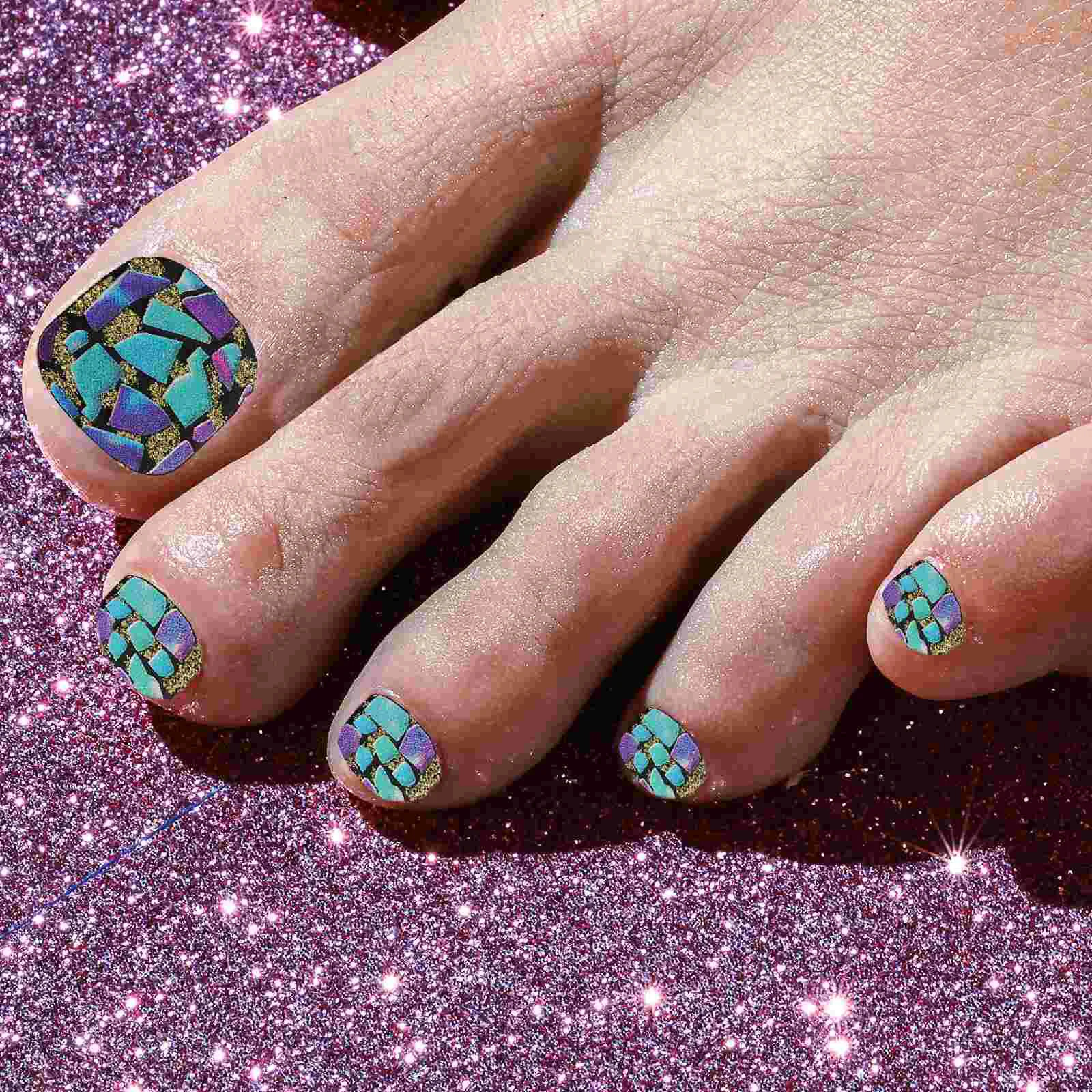 12 Pcs Pedicure Films Nail Supplies Decals Fingernails Tips Toenails Sticker Stickers Women Summer 241225