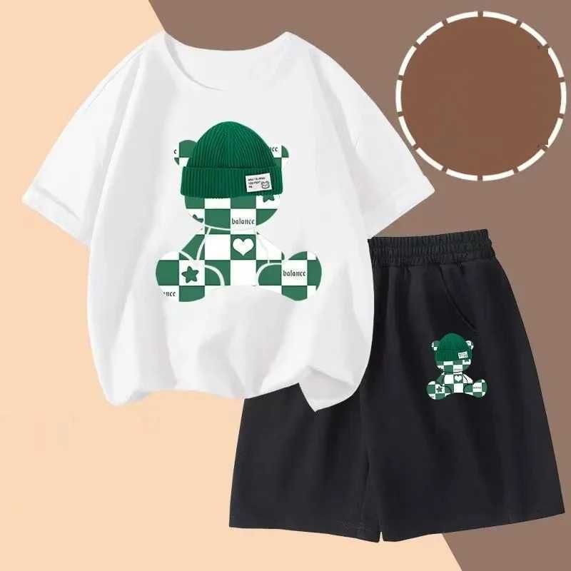 Clothing Sets Summer Baby Boy Clothes Set Children Girls Cartoon Bear Short Sleeve T-shirts Top and Shorts Bottom Suit Kid Casual TracksuitsY241225M1A