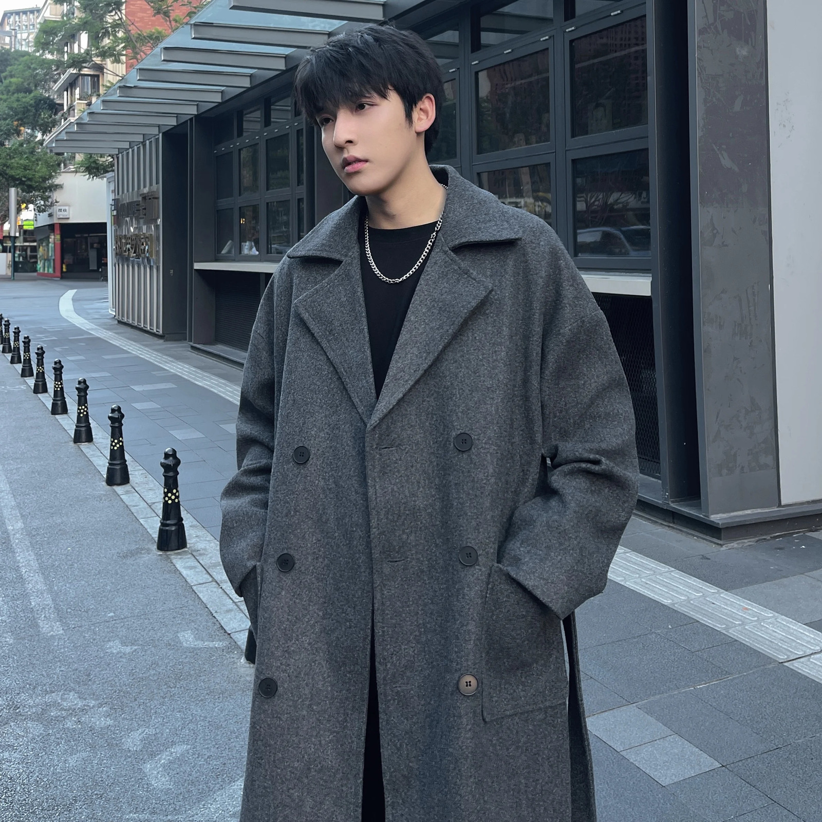 Long Coats for Men Woolen Jackets 2024 Winter Thicken Coat Trench Korean Vintage Loose Heavy Leisure Overcoat 241225