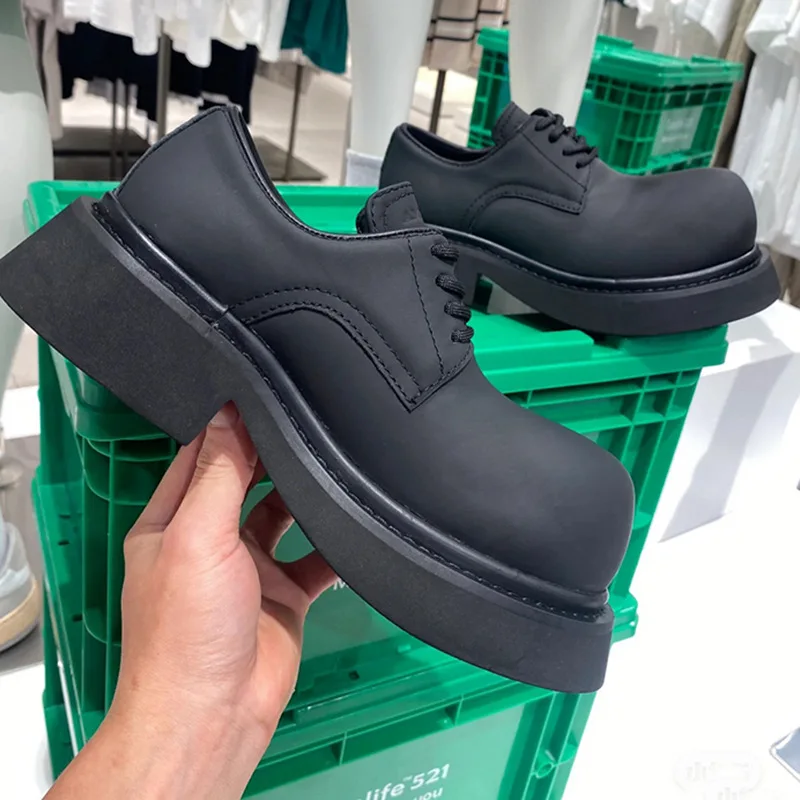 AIYUQI Big Head Female Shoes Derby Shoes Women's Large Size Lace-up Loafers Women